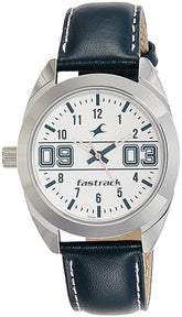 Fastrack, Women's  Watch Analog, White Dial Blue Leather Strap, 6171SL01